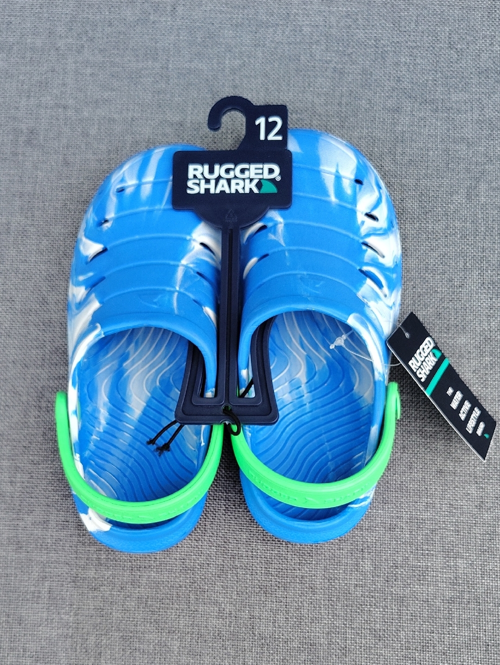 Rugged Shark Kids Clogs Size 12 Blue And Green New